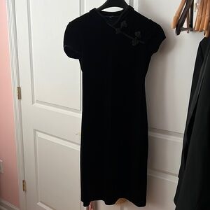 Black velvet tween dress
